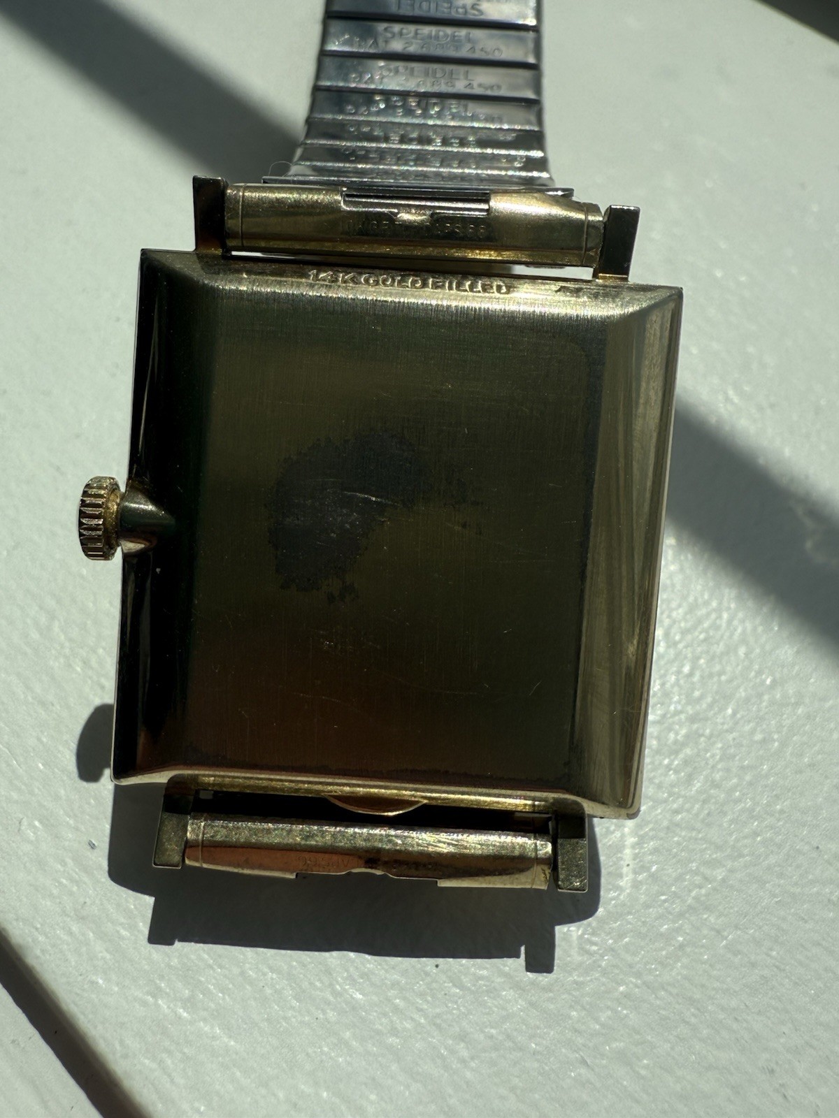 Vintage 60’s Omega 14kt GF Thin Square Tank Watch Men’s Working Cal 620