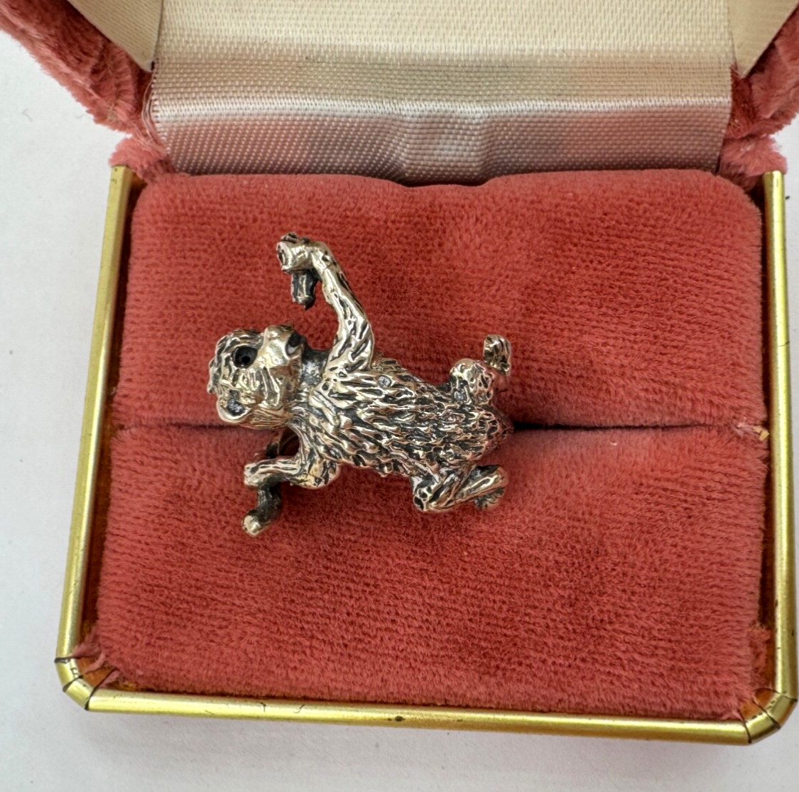 ABS UNIQUE MONKEY & BANANA STERLING SILVER UNIQUE RING SIZE 5.5 CUTE ADORABLE S