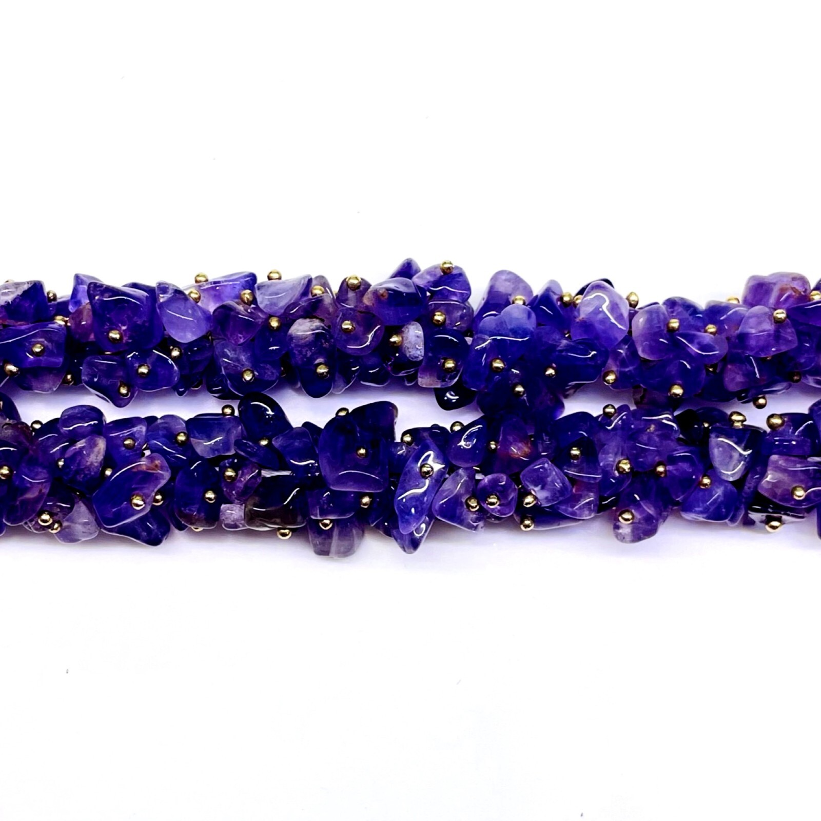 Natural Purple Amethyst Boutique Designer Handmade Beaded Necklace 18 Inches