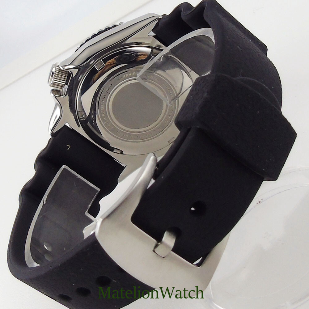 41mm 20ATM NH35A Diving Men’s Watch Black Dial Sapphire Crystal 200M Waterproof