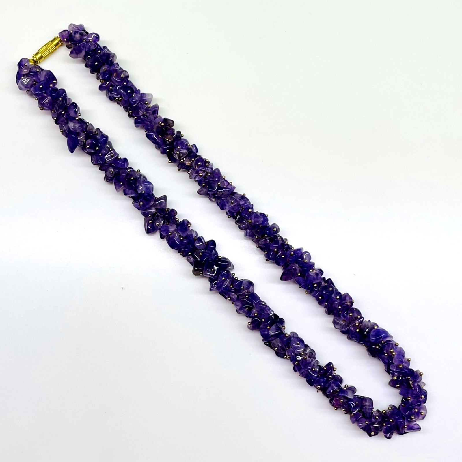 Natural Purple Amethyst Boutique Designer Handmade Beaded Necklace 18 Inches