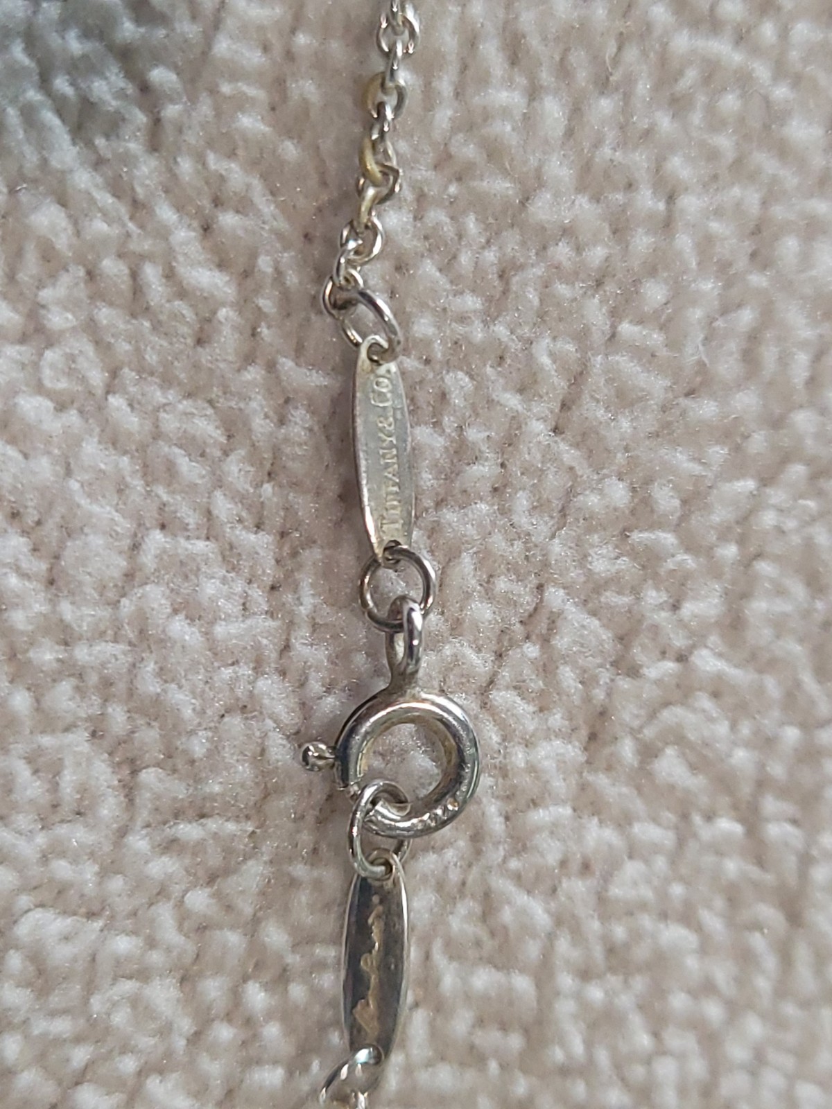 Tiffany & Co. Elsa Peretti SILVER Open 3 Heart NECKLACE 15.5″