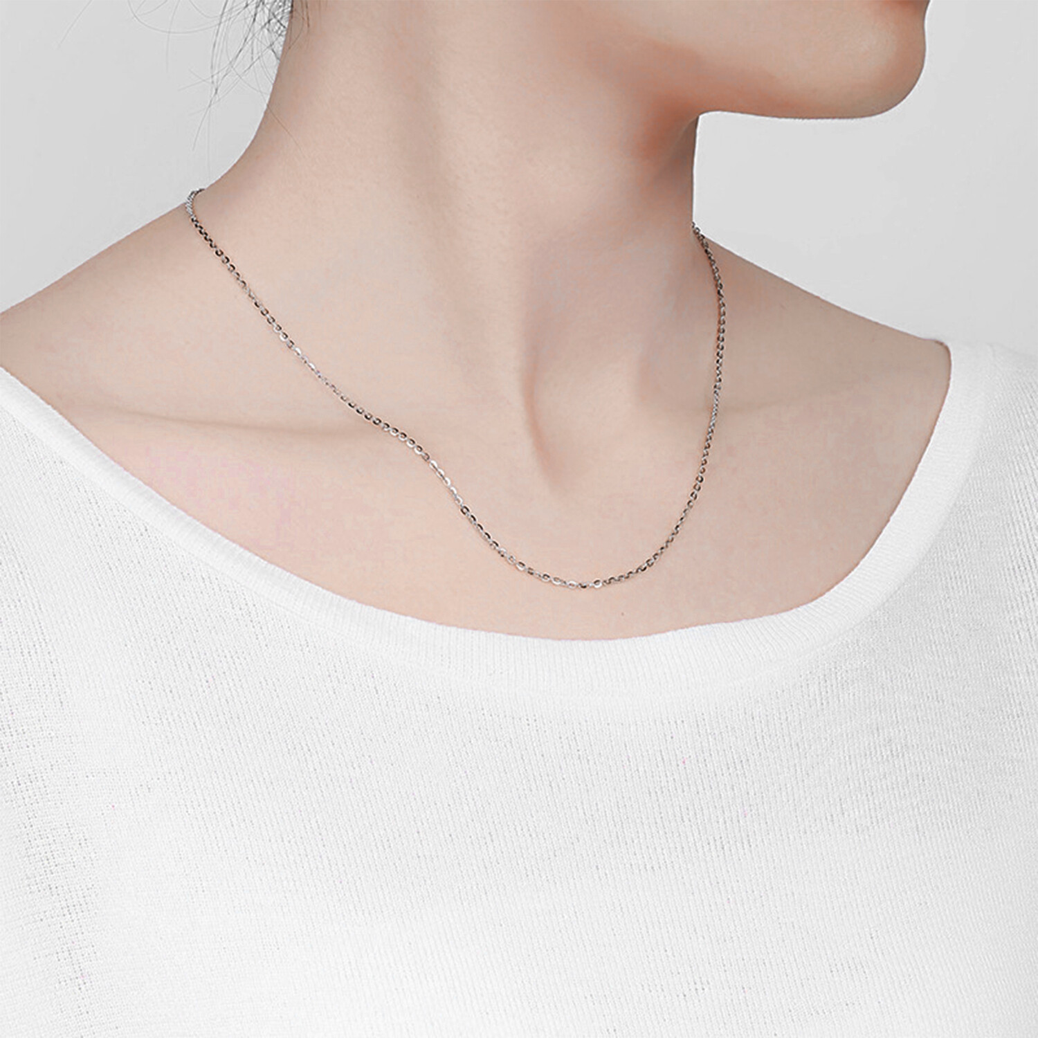 1.3/1.5mm Real Solid 925 Sterling Silver Women Necklace Italy Valentine’s Day US
