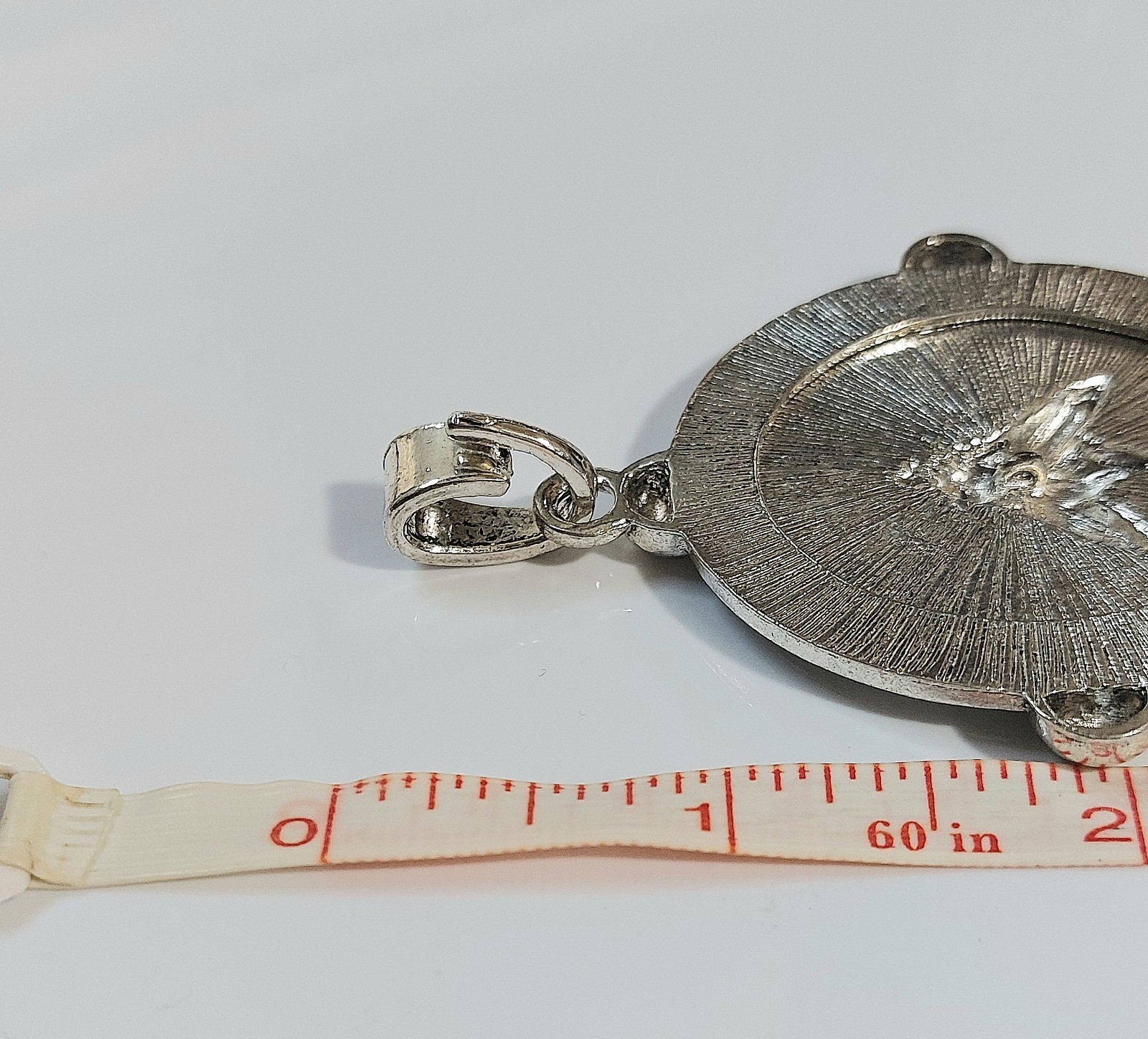 Large Silver Bee Insect Necklace Pendant