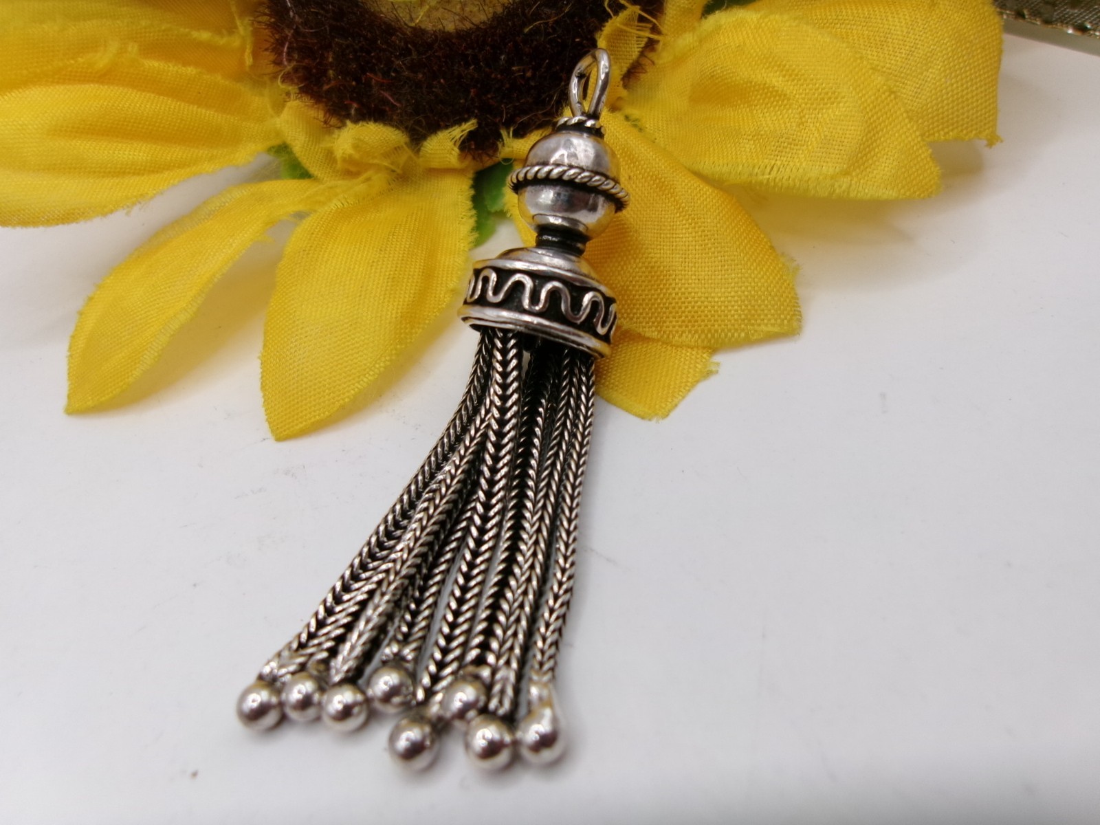Vintage Designer Style Sterling Silver Tassel Pendant Unknown Maker