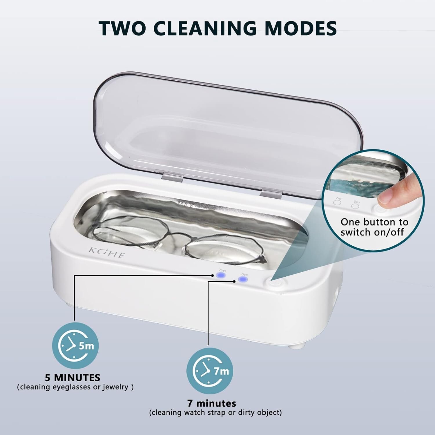 Sonic Jewelry Cleaner- 48Khz Professional Portable Glasses Cleaner Machine
