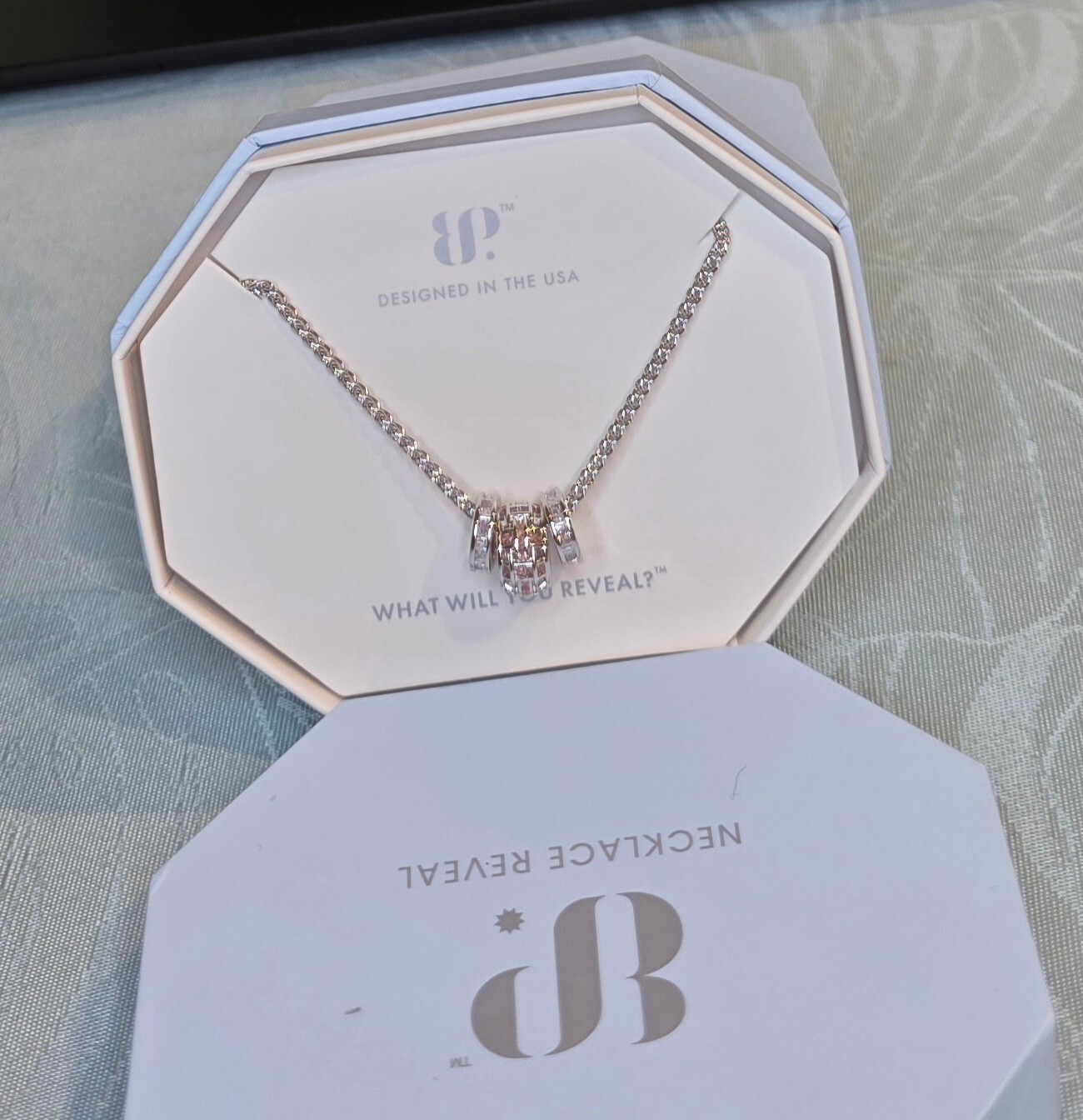 Necklace Reveal Locked In Light Lab-Created Padparadscha Rhd