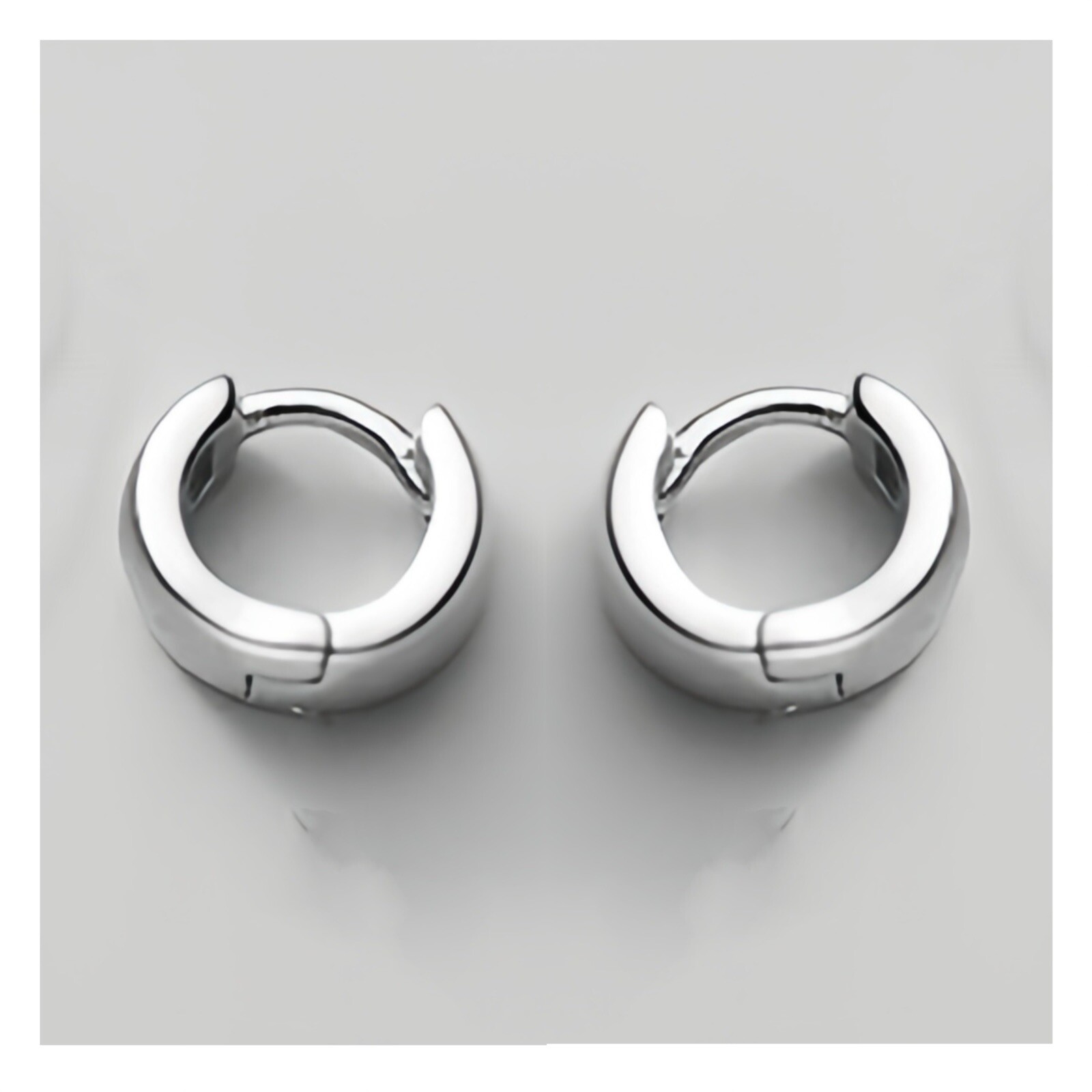 Plain Solid Silver Hoop S925 Huggie Earrings 2nd Holes Multiple Size unisex