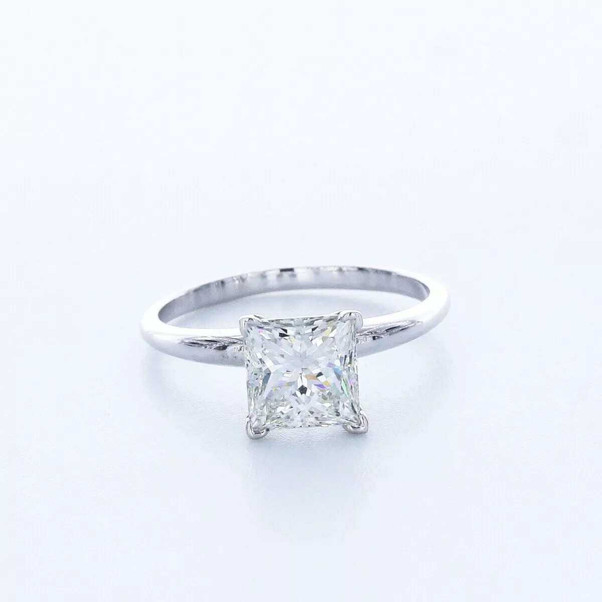 14K Gold Solitaire Engagement Ring 1.98 Carat Princess Lab-Grown Diamond G VS1