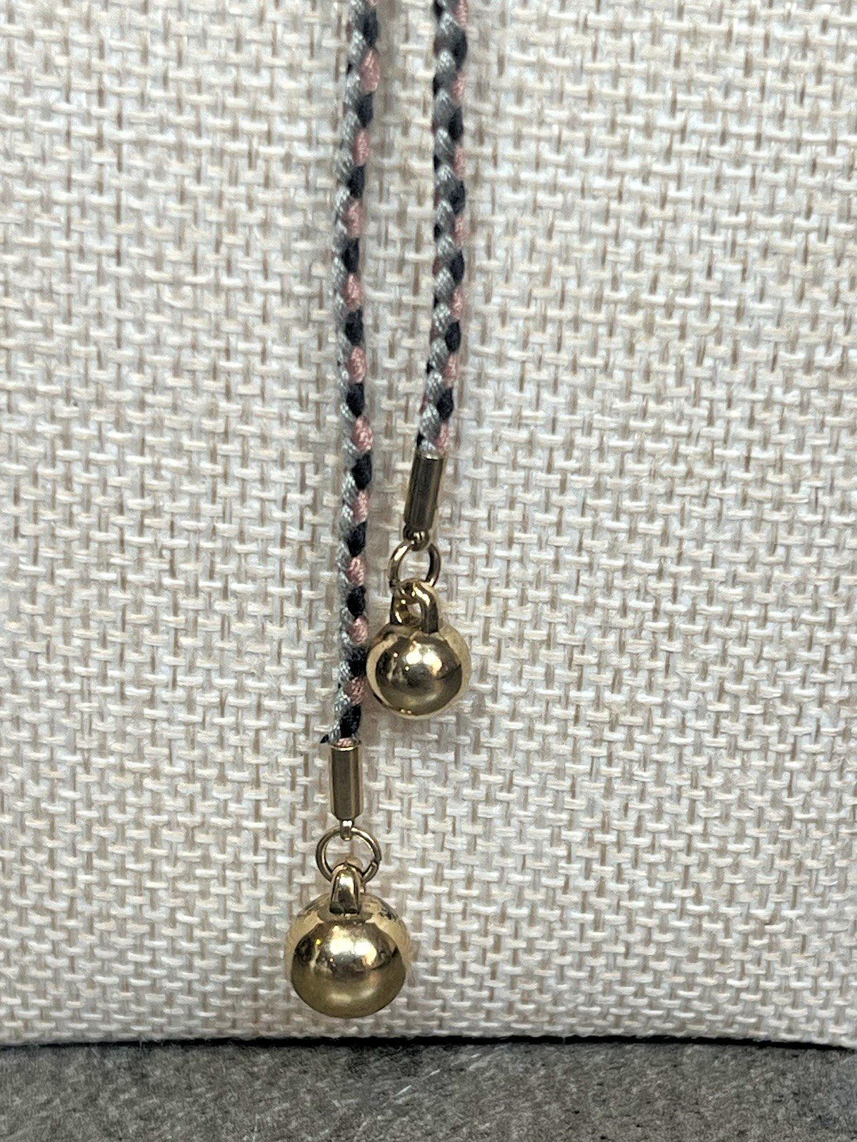 Plunder Necklace (new) OWEN – BLACK, GRAY, PINK CORD 19.5″-22.5″ NEW in Box
