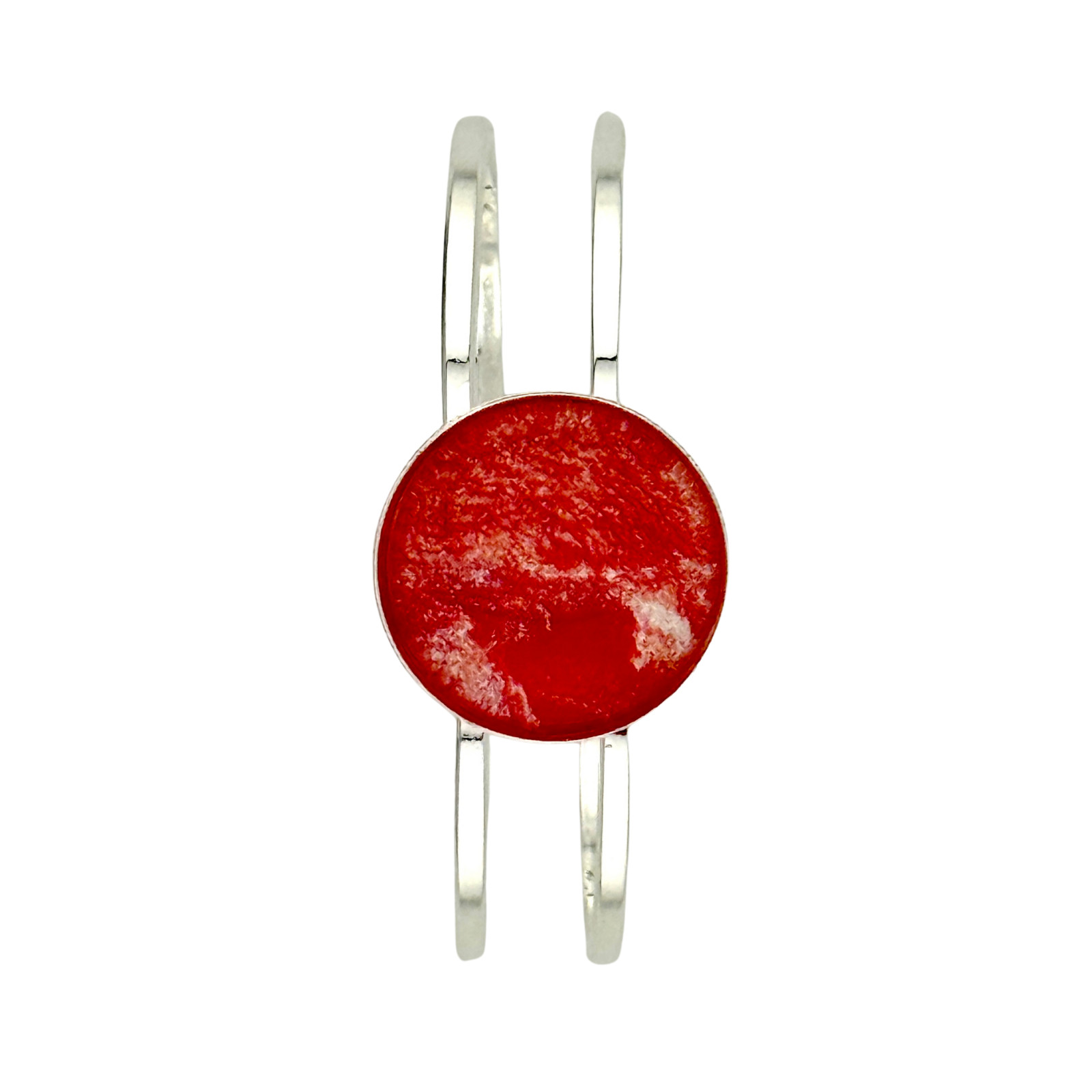 Bracelet Handmade Silver “Red Sparkle” Spring Style