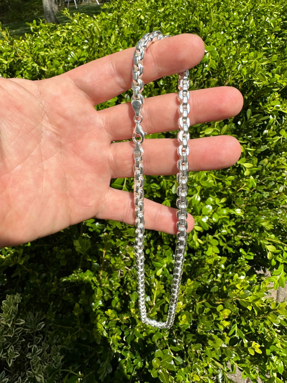 Real 925 Sterling Silver 6mm Men’s Puff Rolo Hermes Link Chain Necklace Bracelet