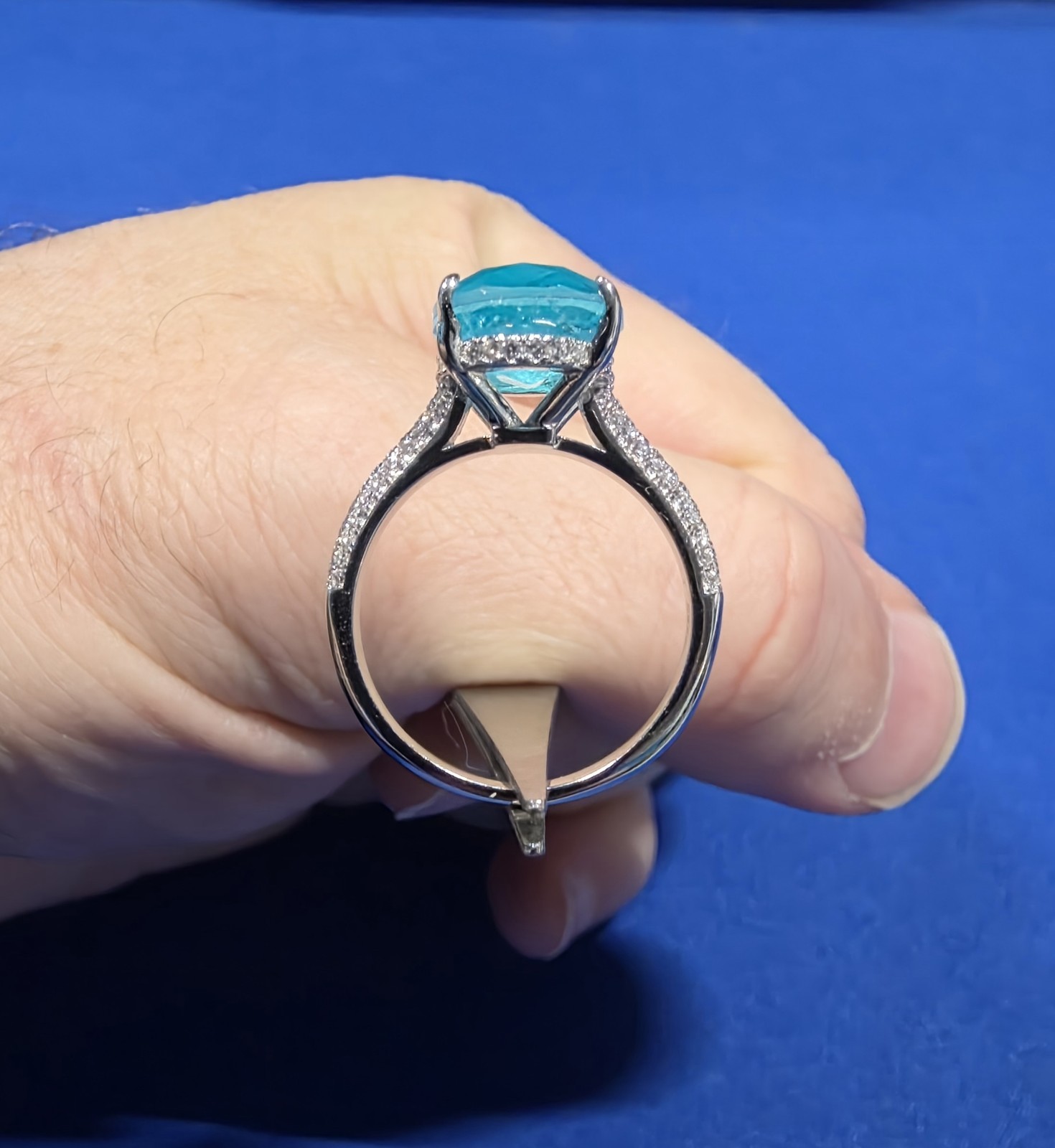 6 Ct Paraiba Tourmaline Ring 925 Sterling Silver Engagement Size 7 USA