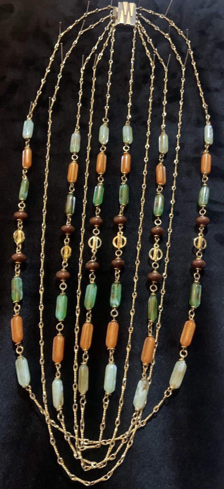 Vintage Signed Giuliano Fratti Milan Murano Venetian Glass Necklace