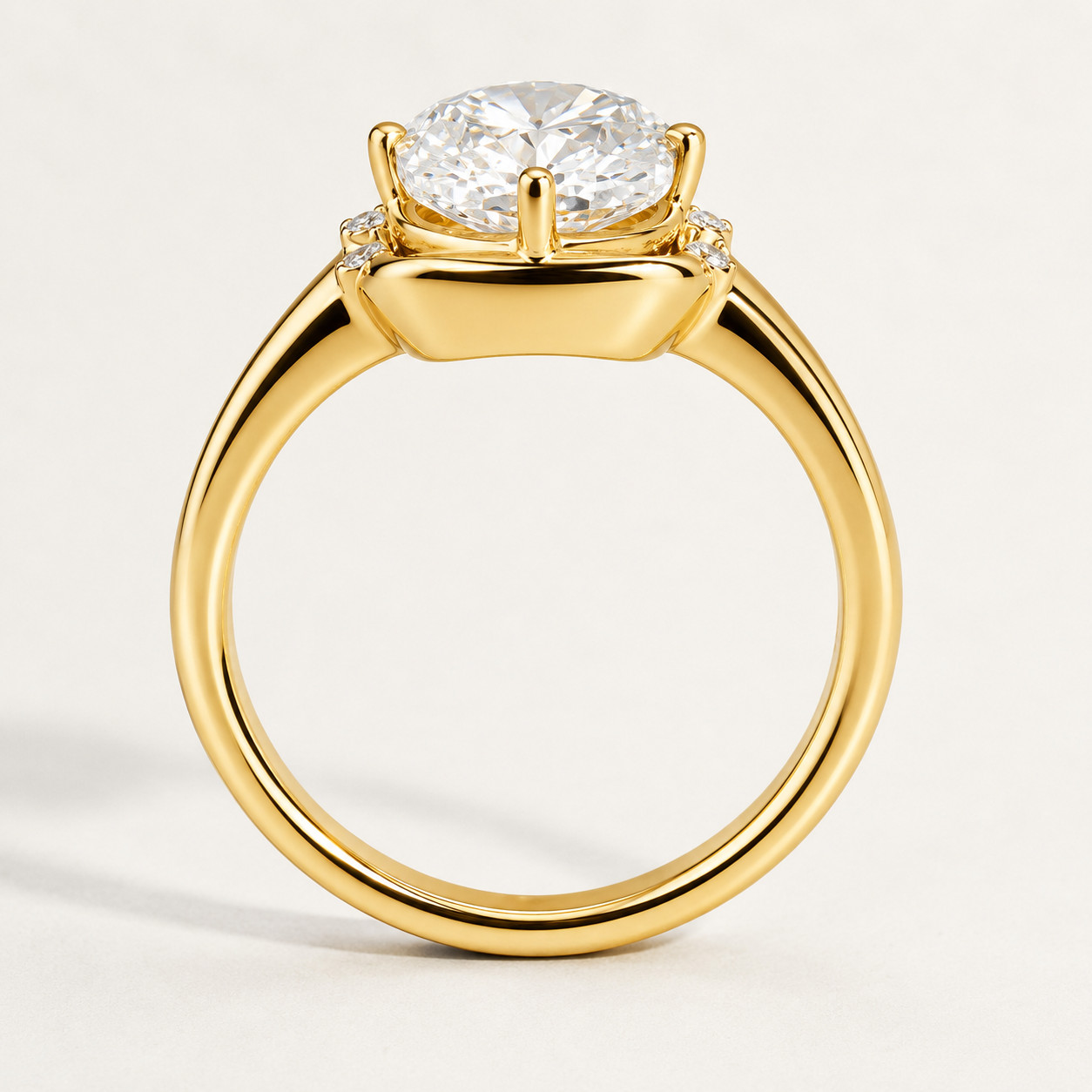 4.00 Ct Cushion Cut Diamond Wedding Ring 14K Yellow Gold Size 7