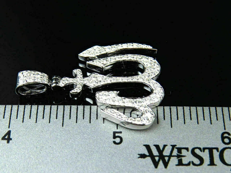 2.50Ct Round Cut VVS1 Diamond Allah Arabic Islamic Pendant 14K White Gold Finish