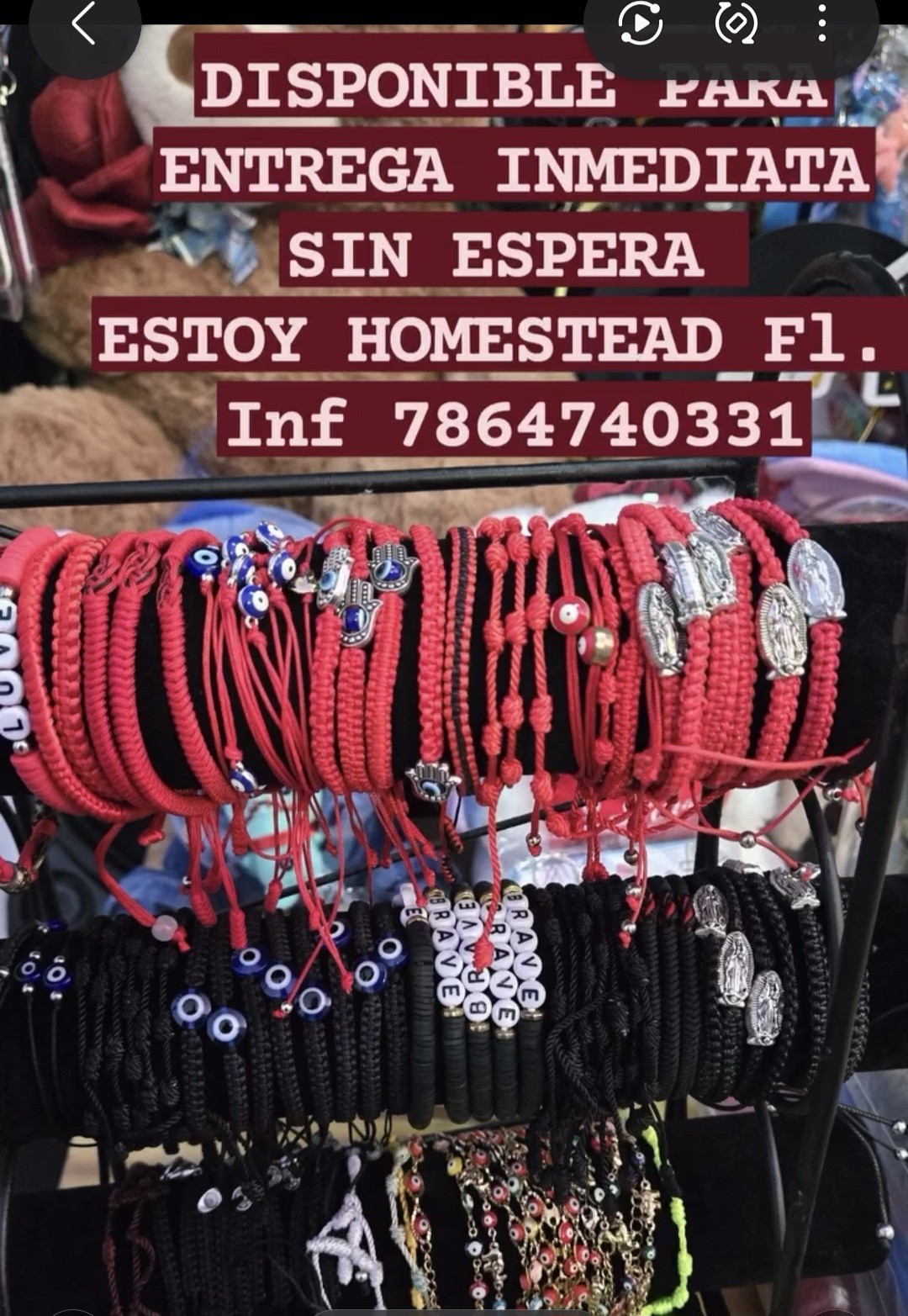 Adjustable Red & Black Cord Rope Charm Beaded String Bracelets Lot Sizable