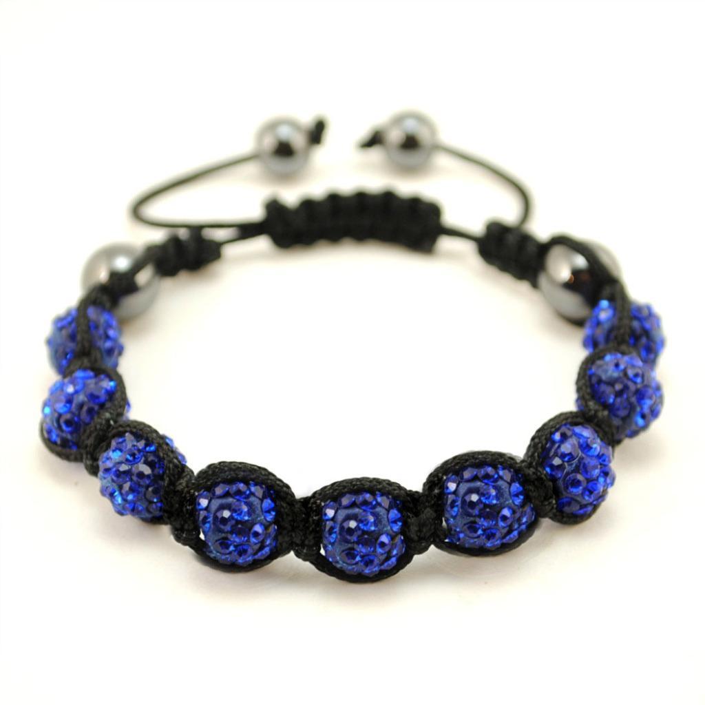 SPARKLING CRYSTAL BEAD BRACELET 10mm Shamballa Style Pave Disco Ball Hip Hop NEW