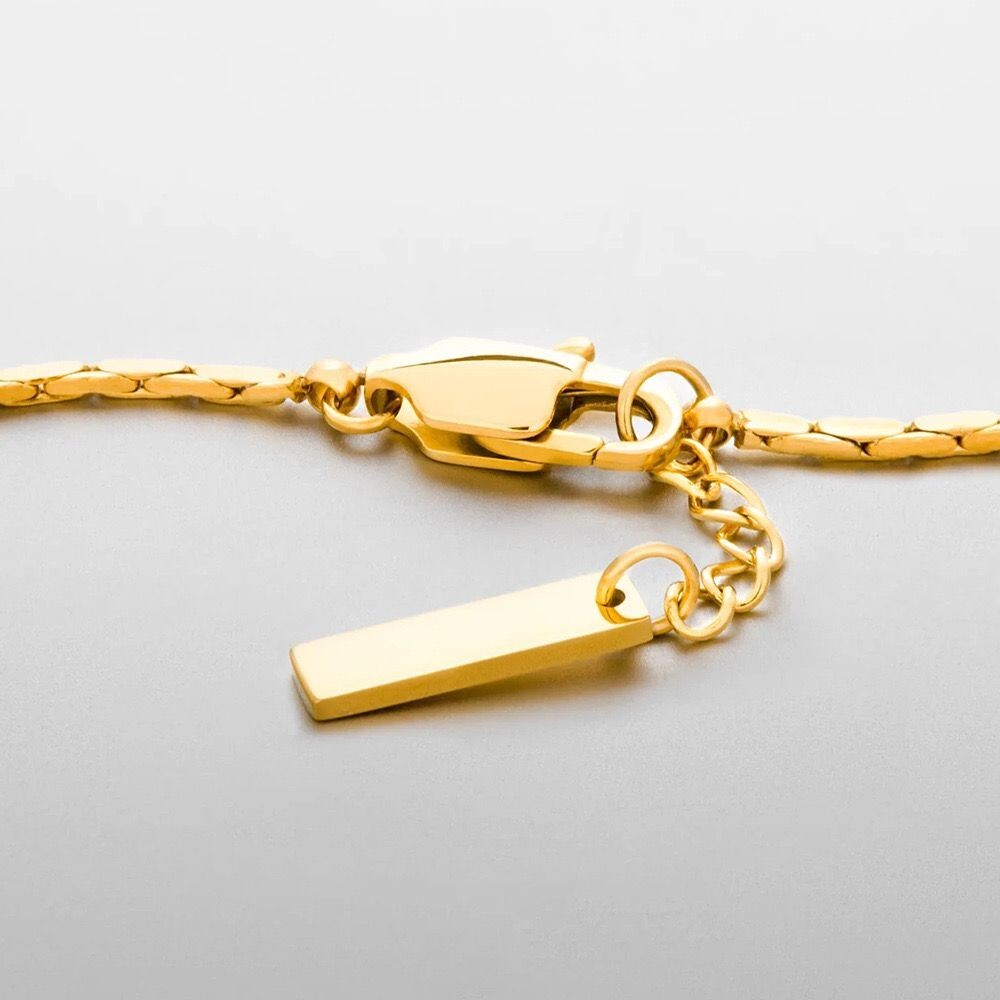 2 Colors Men Women 18K Gold Plated Thin Fancy Chain Bracelet Bangle 3 Lengths