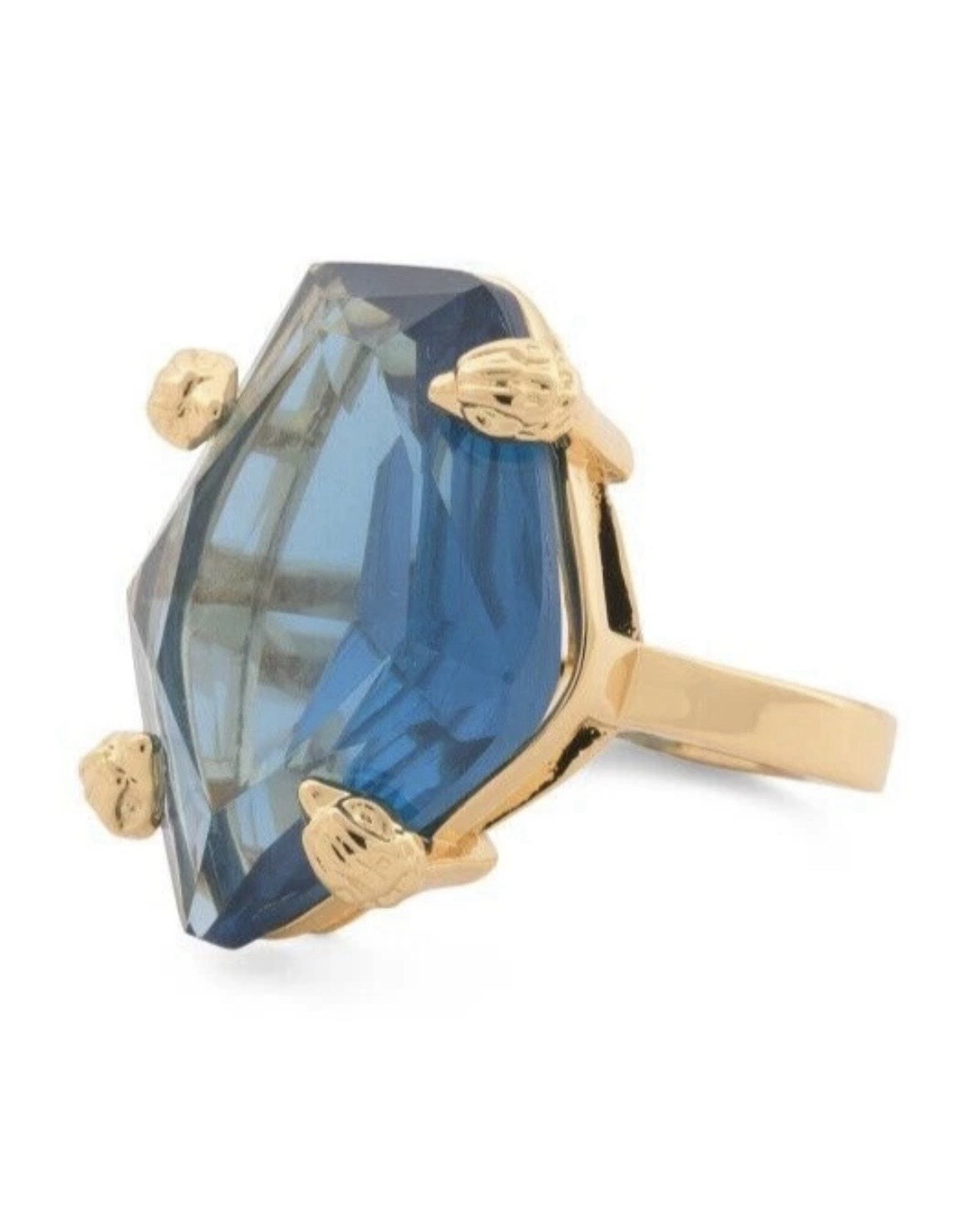 KURT GEIGER LONDON Eagle BLUE Cubic Zirconia Stone Cocktail Ring Size 7 NIB