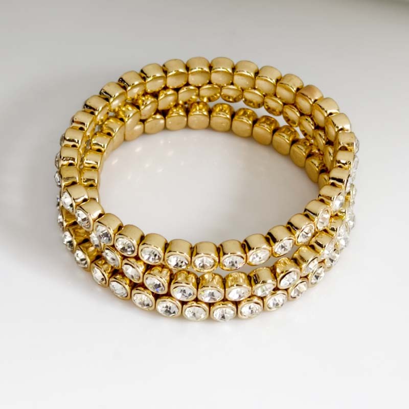 3pcs Chicos Station Stackable Stretch Bracelet Chic Women Party Vacation Jewelry