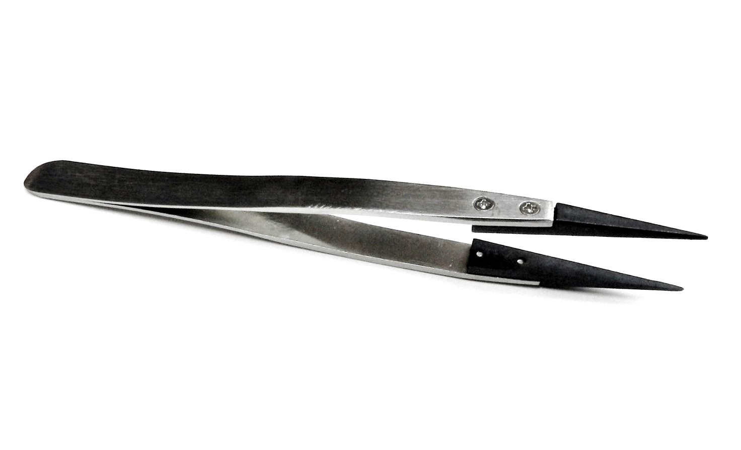 Tweezers Non Static Fiber Tip Precision Anti-Static Stainless Steel Tweezers 5″