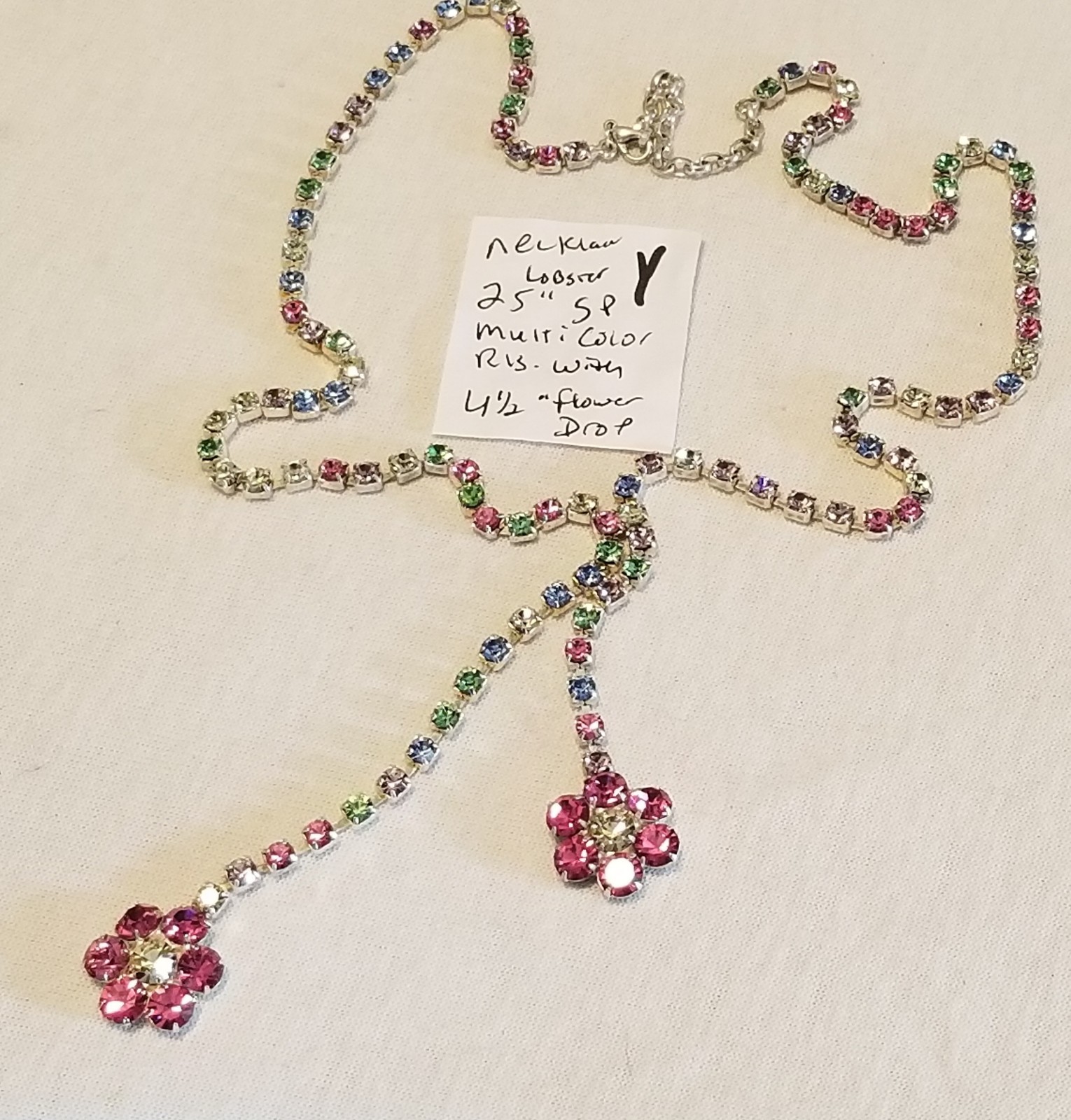 Austrian Crystal Rhinestone Jewelry Necklace Nice Quality Old Stock Never Used