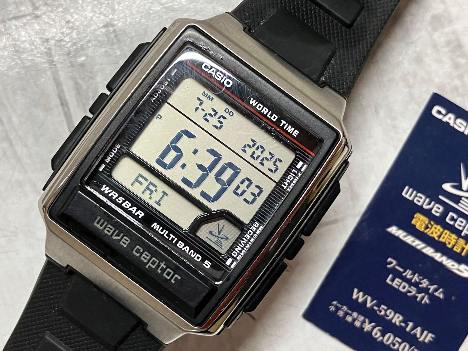 CASIO WAVE CEPTOR WV-59R-1AJF Men’s Watch New Mineral glass World Time Japan