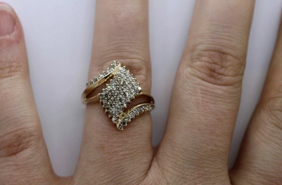 14k Yellow Gold Plated 3CT Round Cut Lab-Created Diamond Engagement Ring Women’s