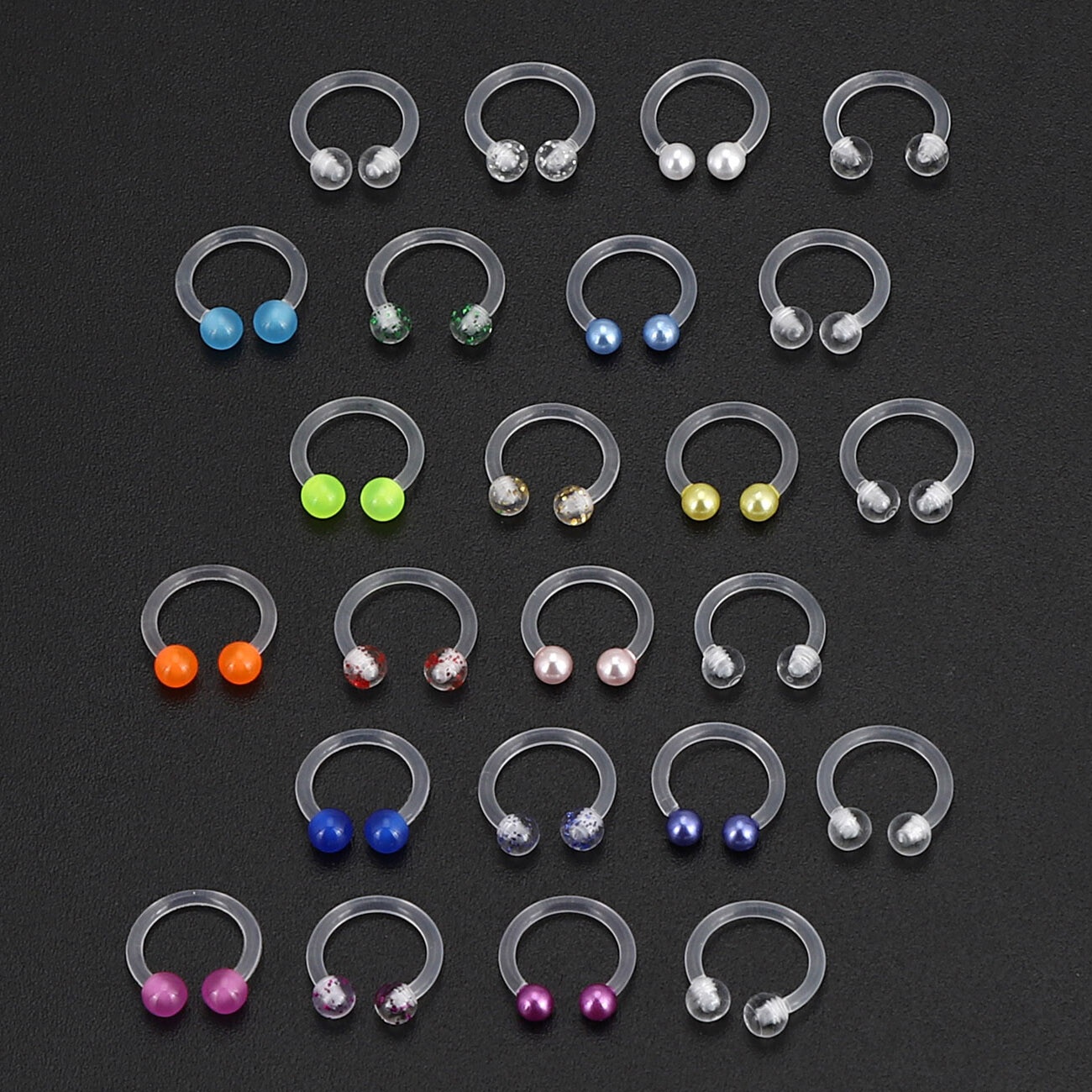 16G 20G Nose Ring Retainer 4-54PCS Colorful Acrylic Lip Ear Helix Nose Ring Stud