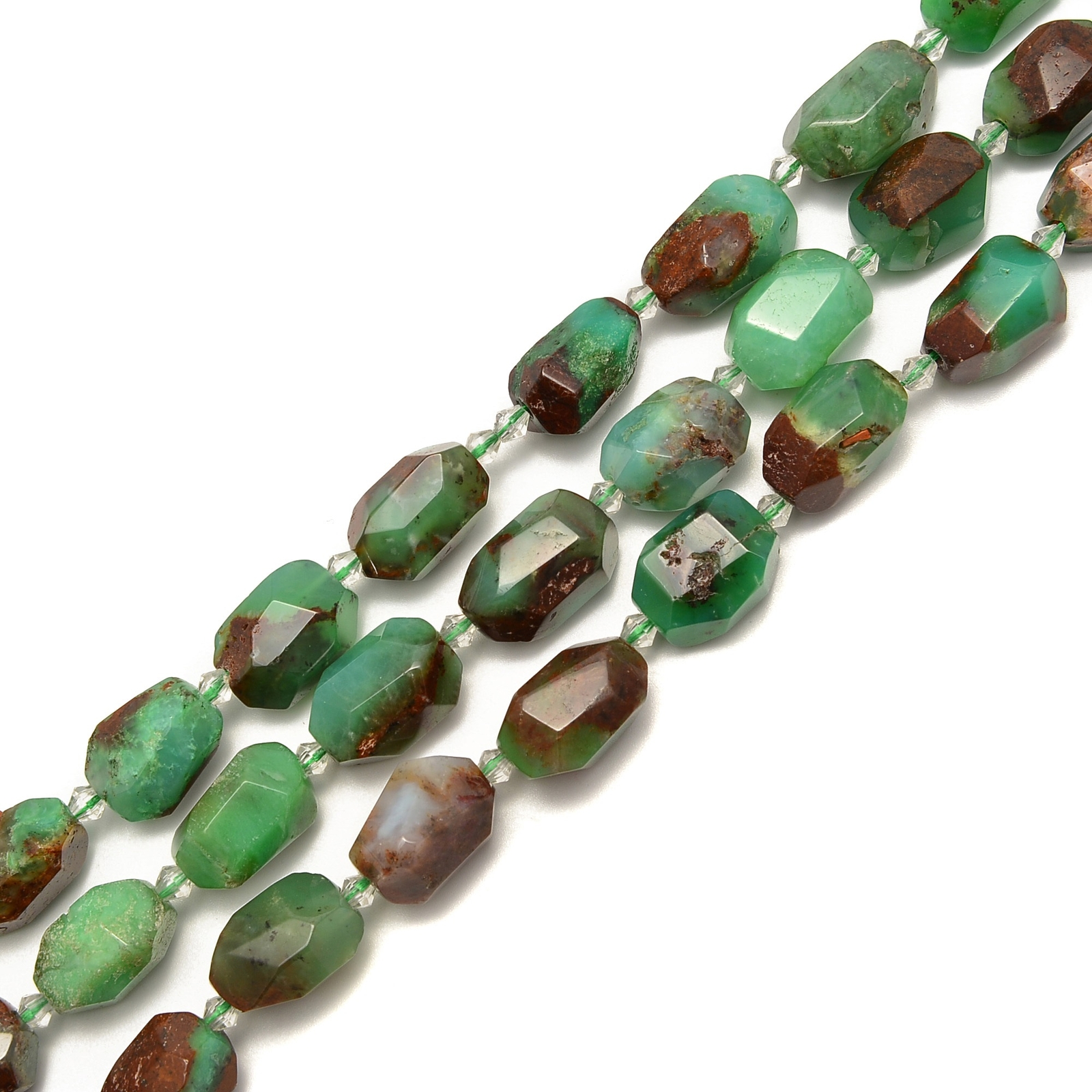 Chrysoprase Faceted Nugget Chunk Beads Approx 15x20mm 15.5″ Strand