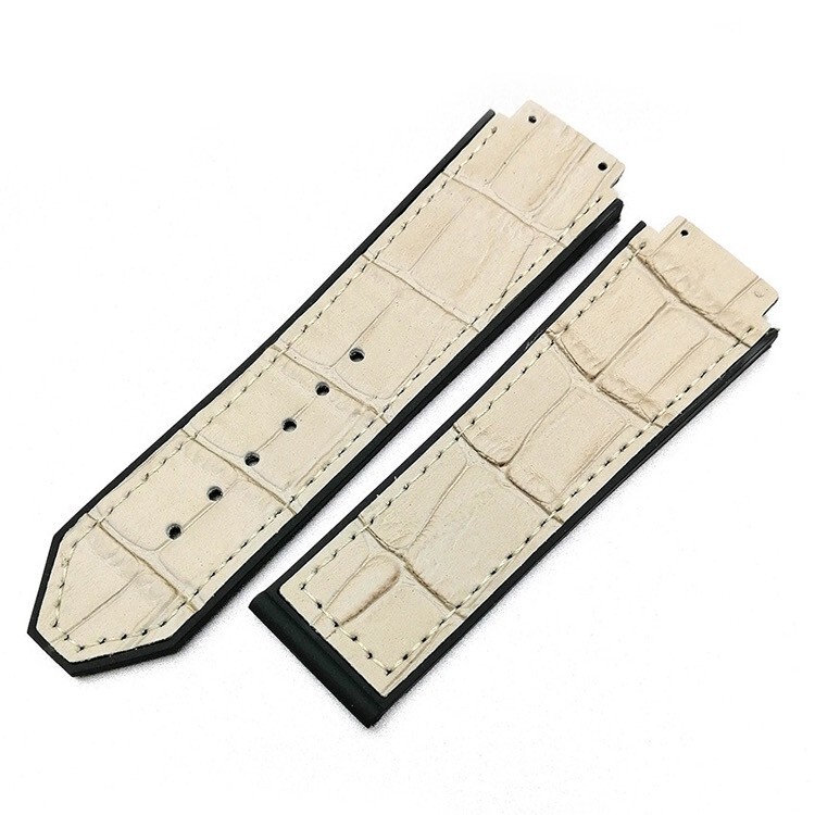 Waterproof Classic Genuine Leather Watch Band Strap Quick 25*19mm rubber strap
