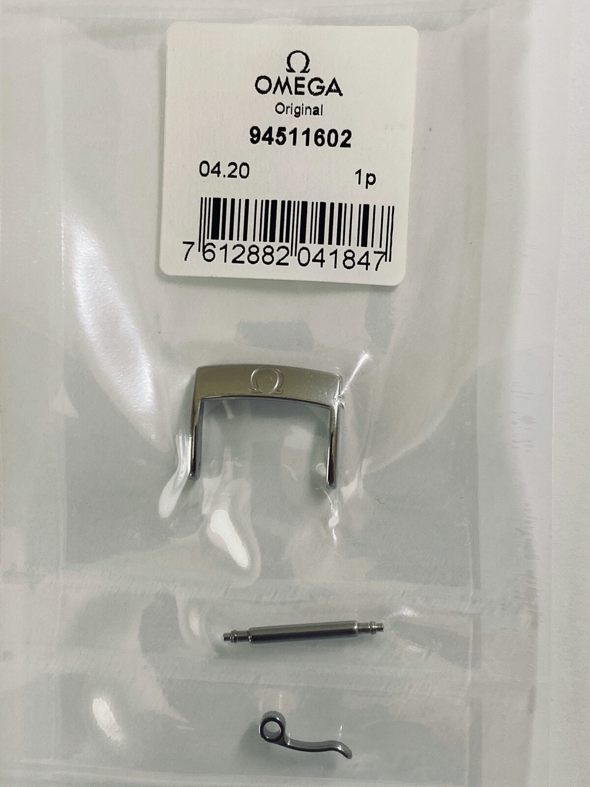 ORIGINAL OMEGA 16mm POLISHED Silver CLASP #94511602 For 16mm Strap at Buckle End