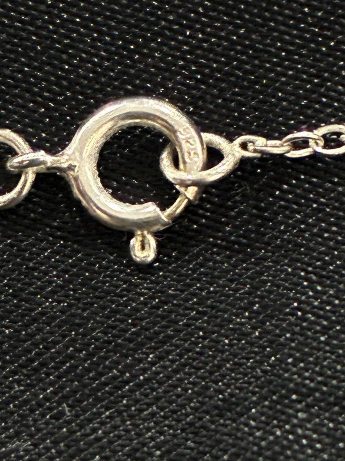 Sparkly & Dainty 19″ 925 Sterling Silver Purple Triple Charm Cluster Necklace