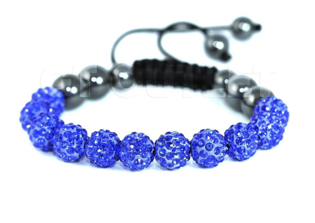 Handmade Shamballa Bracelet, hematite beauty beads, adjustable macrame, new look