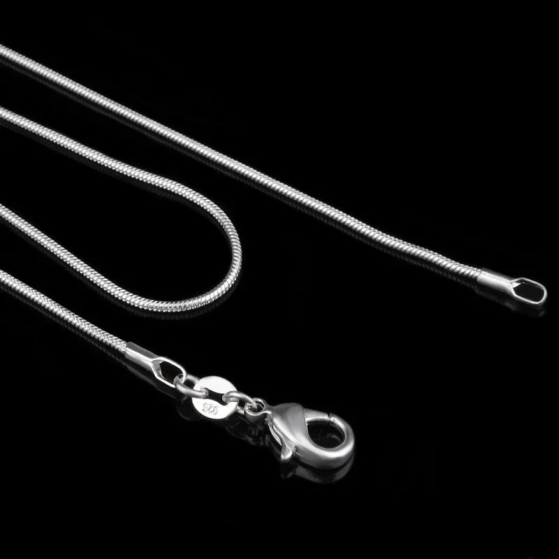 10PCS wholesale 925 sterling solid silver 1MM 16-30inch snake chain necklace