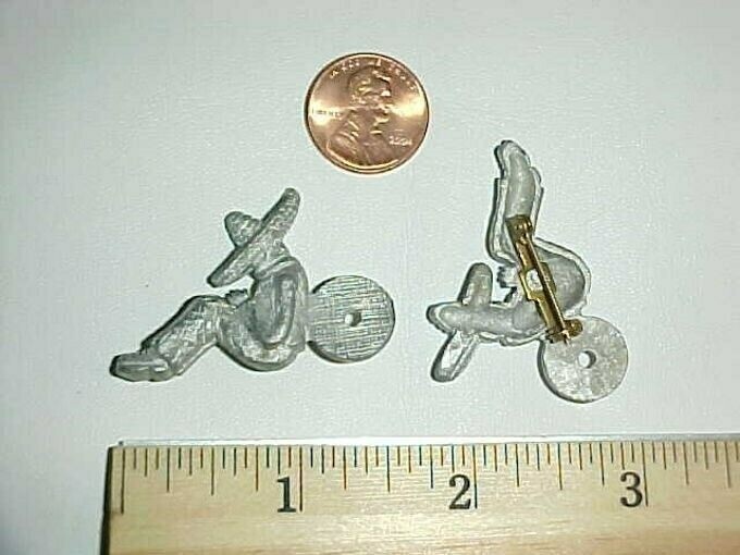 VINTAGE CASTED SIESTA SOMBRERO MAN PIN UNSET SETTING BAR PIN BROOH L60