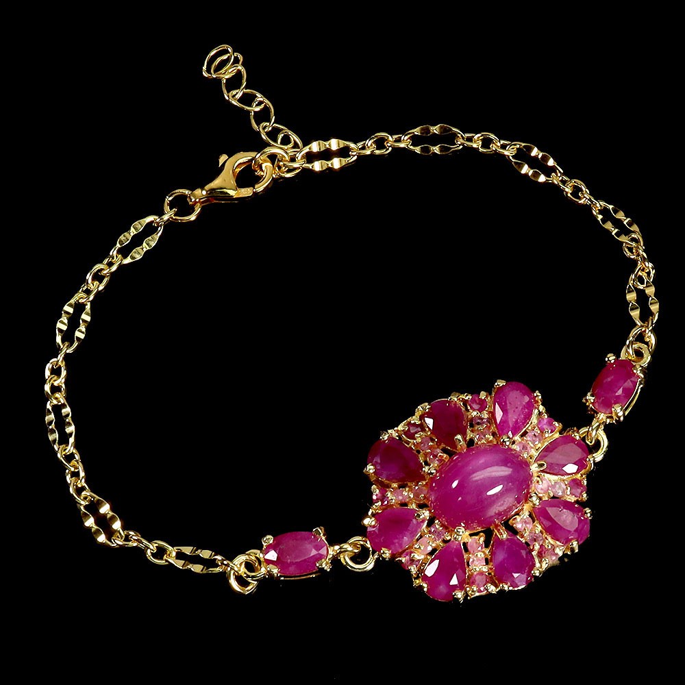 925 Sterling Silver Bracelet Oval Ruby 9x7mm Natural Gemstone Jewelry 7 In