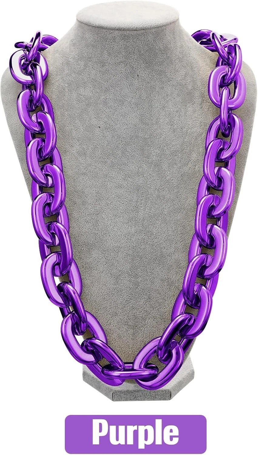 32In 80cm Hip Hop Thick Acrylic Cuban Link Chain Fashion Necklace Jewelry
