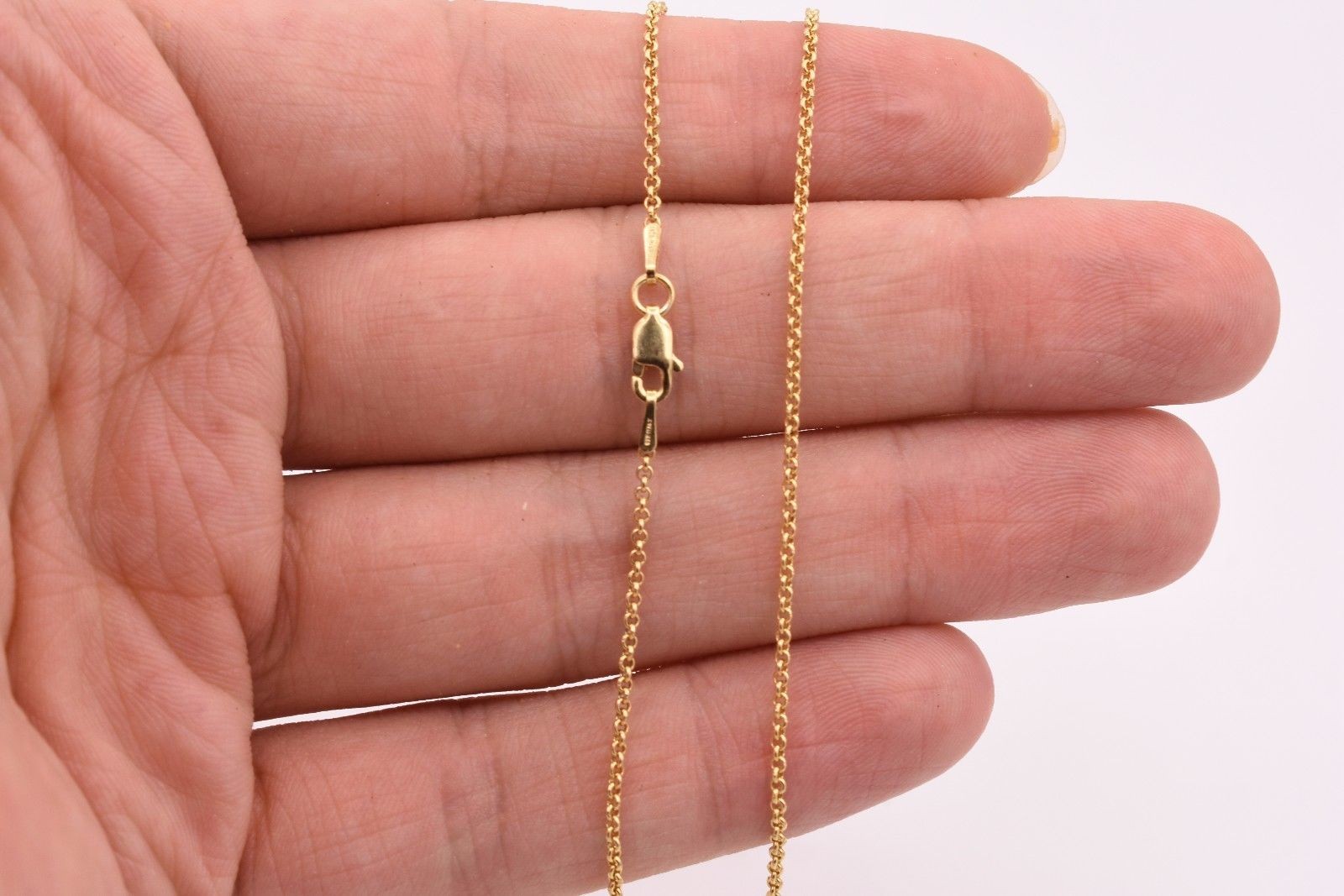 1.5mm Technibond Round Rolo Chain Necklace 14K Yellow Gold-Plated Silver 925