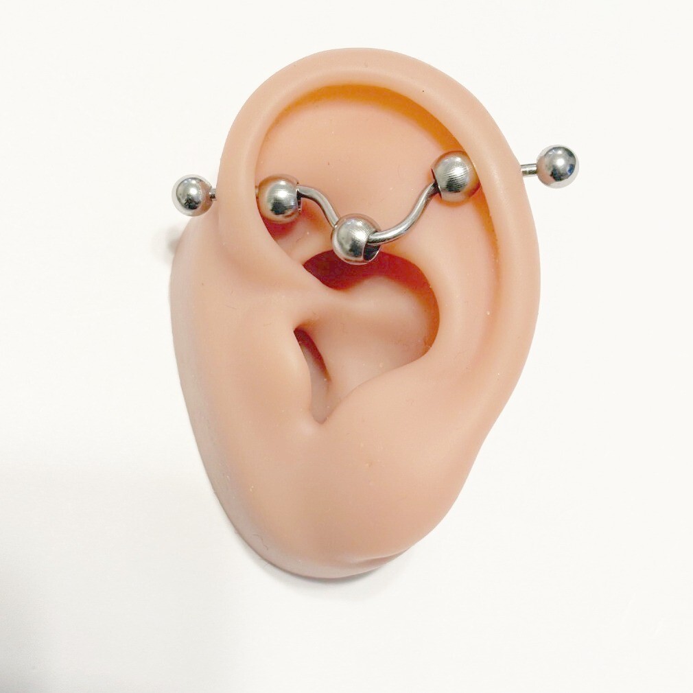 3 Balls DIP Style INDUSTRIAL BARBELL 316L Surgical Steel 14g 1-1/2″ Length.