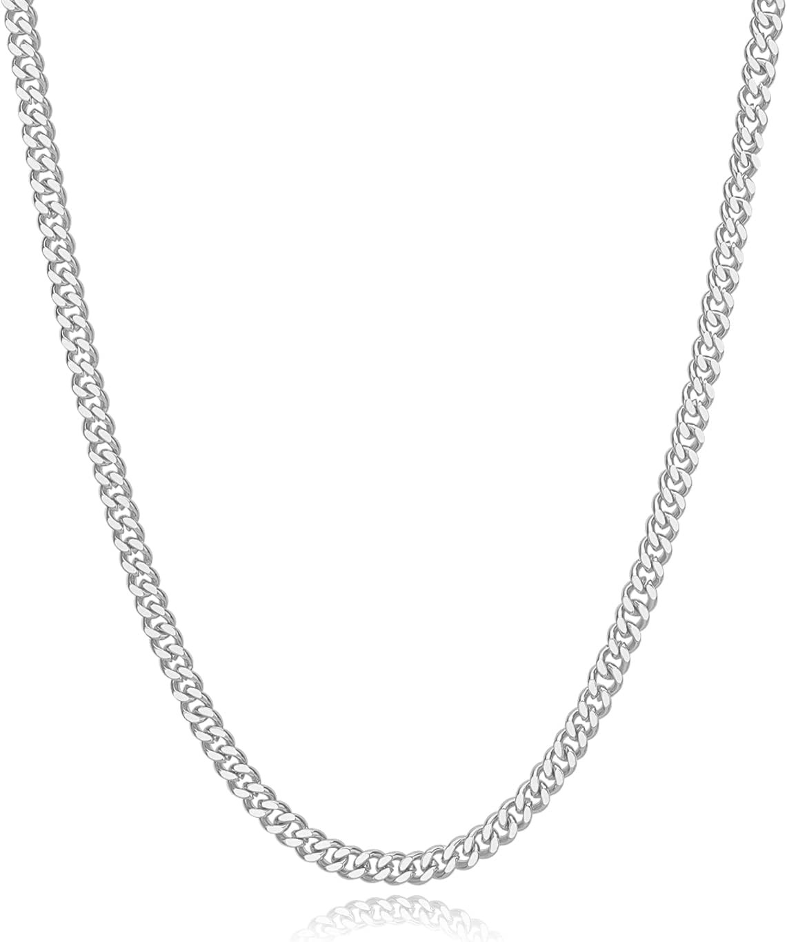 5Mm Stainless Steel Cuban Link Chain Necklaces Jewelry for Men | Silver Neck Cha