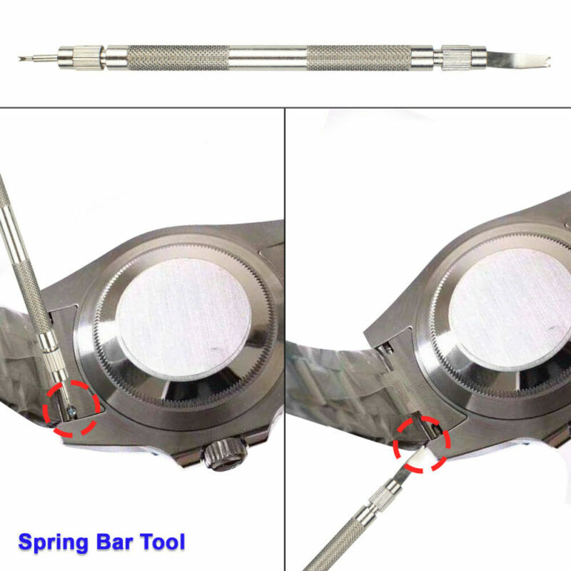 914pcs Watch Repair Tool Kit Spring Bar Tool Set Case Opener Watch Case Press US