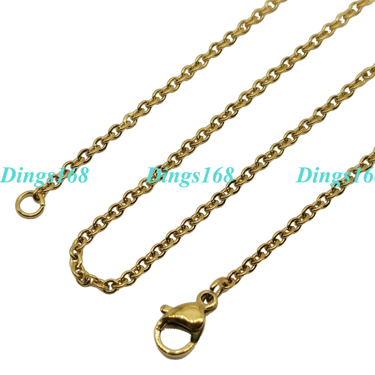 Solid 18K Yellow Gold Filled Tarnish-Free 16″-24″ 2MM Cable Chain Necklace L146G