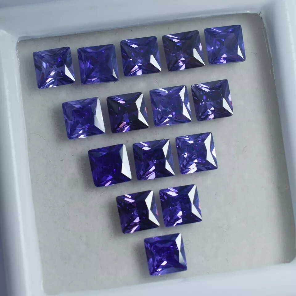 Natural Purple Sapphire 12 Pcs 5×5 mm Square Cut CERTIFEID Loose Gemstone Lot