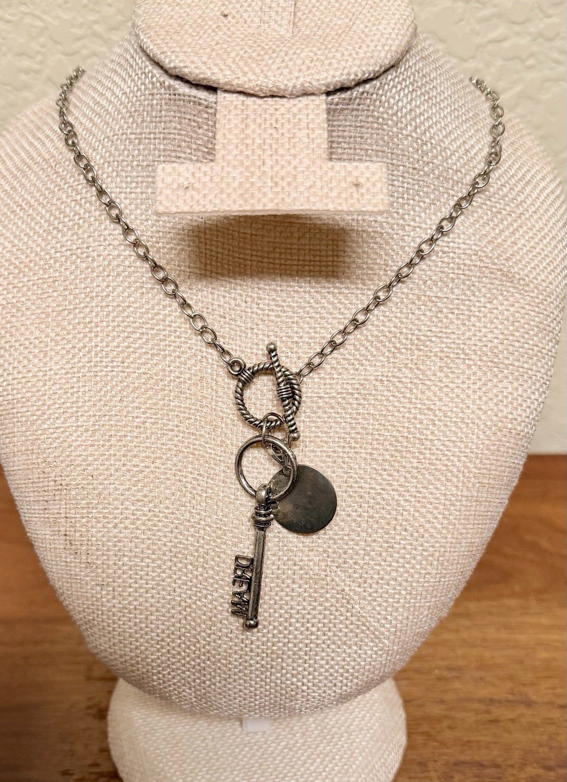 Foxy Design Hand Crafted Necklace Key With Dream Design And Circle Stamped 8.29