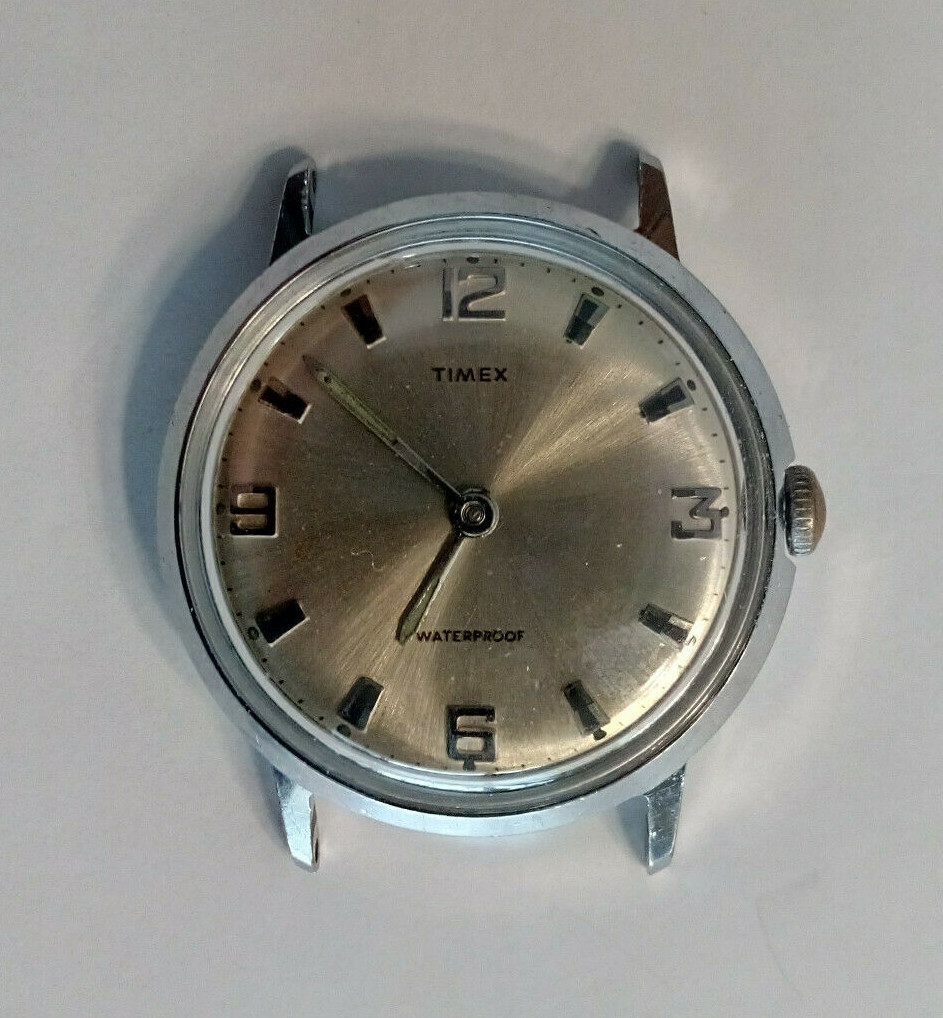 1969 Timex MARLIN Manual Wind #2017 Wristwatch Waterproof, Chrome Case