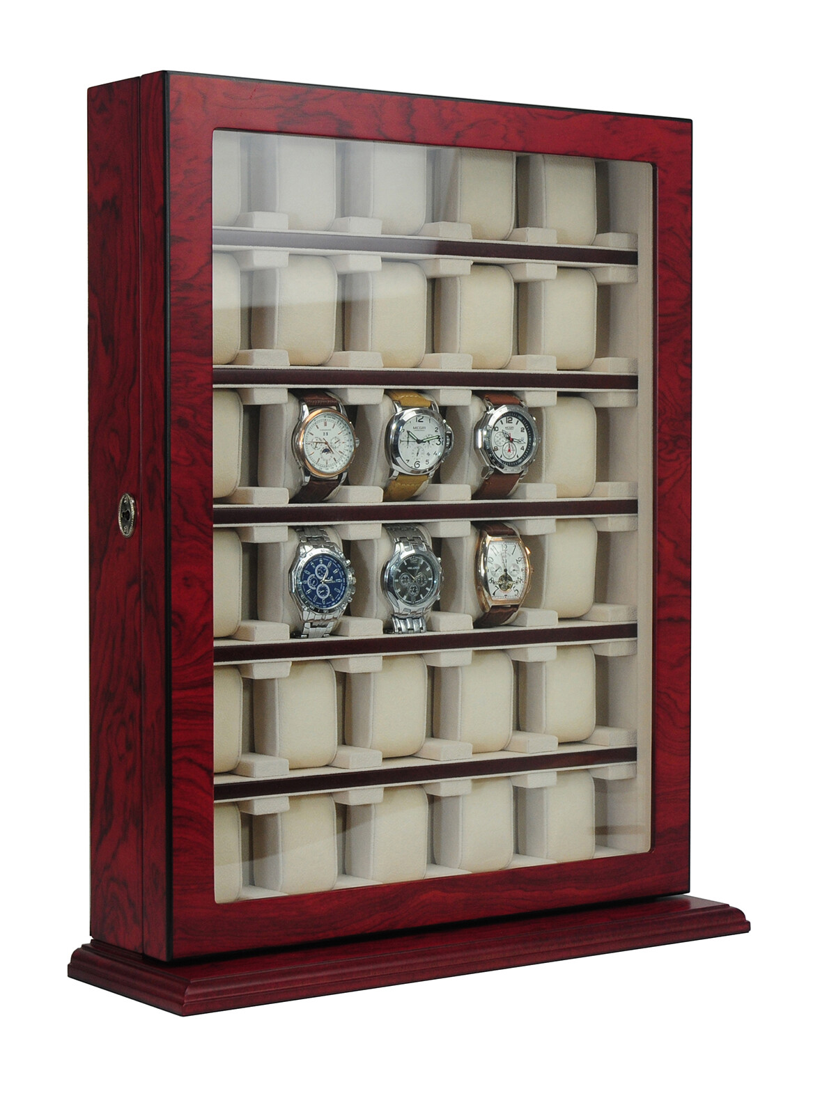 Defect 30 Watch Cabinet Luxury Case Storage Display Box Jewellery Watches 13