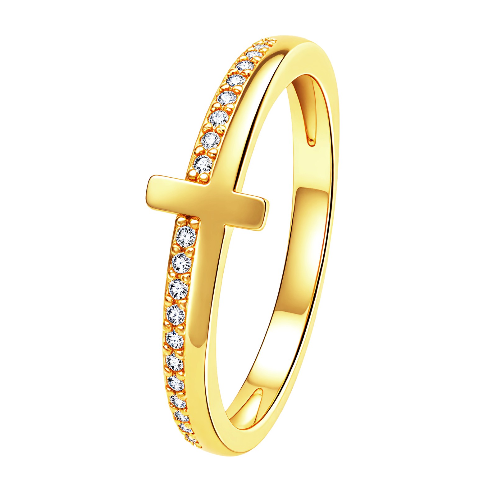 Women’s Casual Rhinestone Cross Brass Ring – Anniversary Birthday Gift for Wife