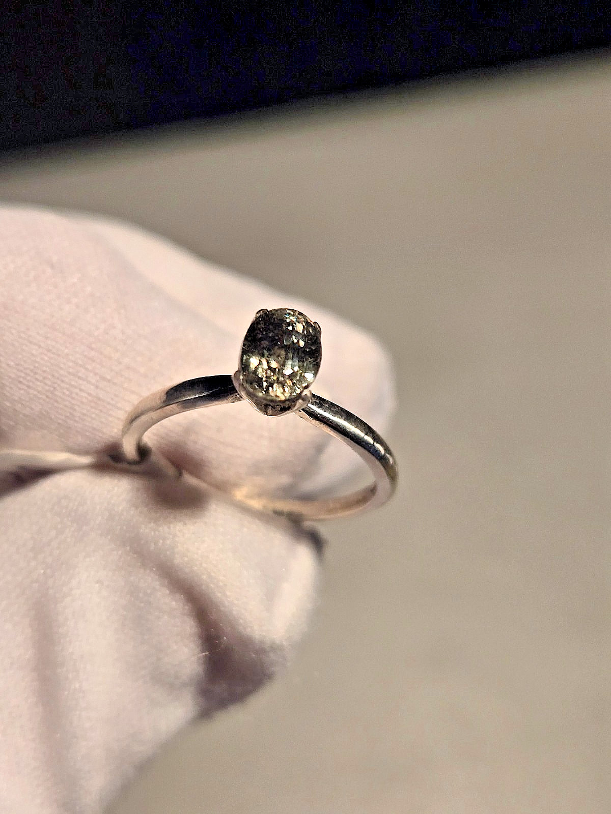 0.81CT DEMANTOID STERLING SILVER RING! EXCELLENT STONE/FINE LUSTER/FLASH/COLORS!
